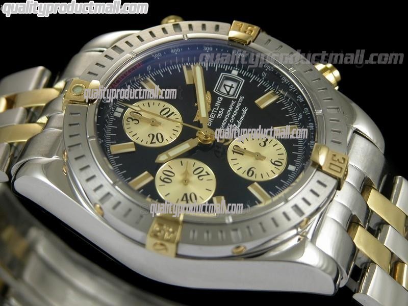 Breitling Choromat Evoluliton V3 Chronograh - Black Dial - Bi Tone