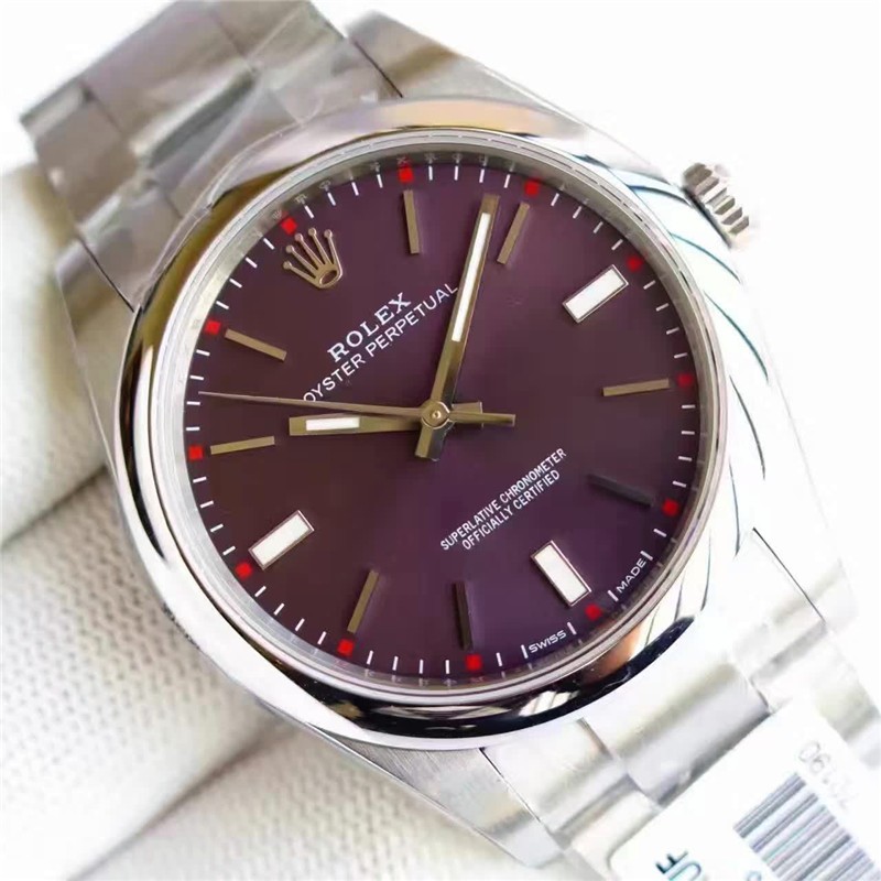 Rolex Oyster Perpetual 114300-0002 Swiss Automatic Red Grape Dial 41MM