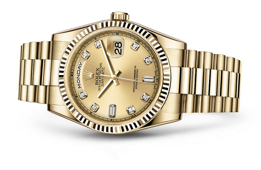 Rolex Day-Date 118238 Swiss Automatic Watch Golden Dial Presidential Bracelet 36MM