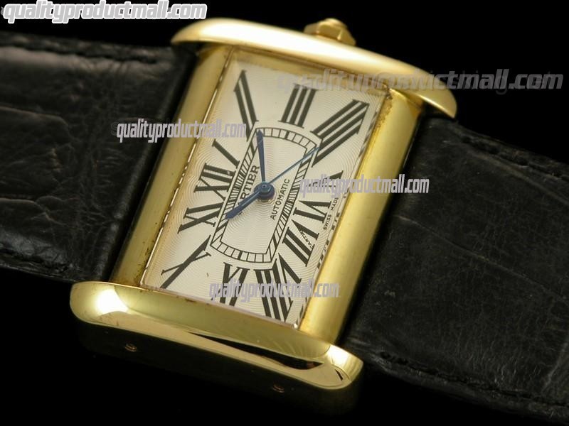 Cartier Dividan Mid Sized Swiss ETA 2617 Automatic Watch - Yellow Gold