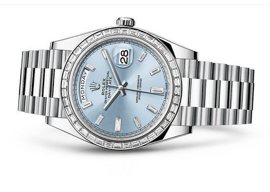 Rolex Day-Date 228396TBR Swiss Automatic Watch Ice-Blue Dial Presidential Bracelet 40MM