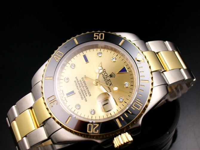 Rolex Submariner E718 Automatic 18k Gold-Gold Dial-Stainless Steel Strap
