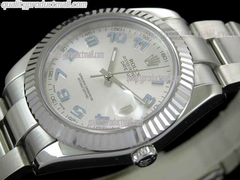 Rolex Datejust II 41mm Swiss Automatic Watch-White Dial Numeral Hour Markers-Stainless Steel Oyster Bracelet 