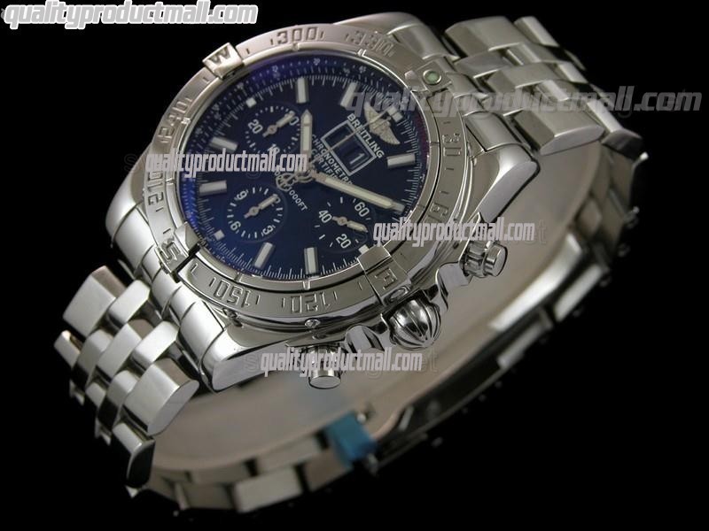 Breitling Avenger Blackbird Big Date Chronograph-Blue Dial Blue Subdials-Stainless Steel Bracelet