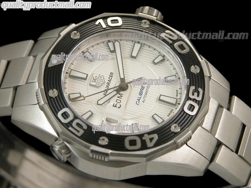 Tag Heuer Aquaracer Swiss Quartz Ladies Watch-MOP White Dial-Brushed Finish SS Link Bracelet