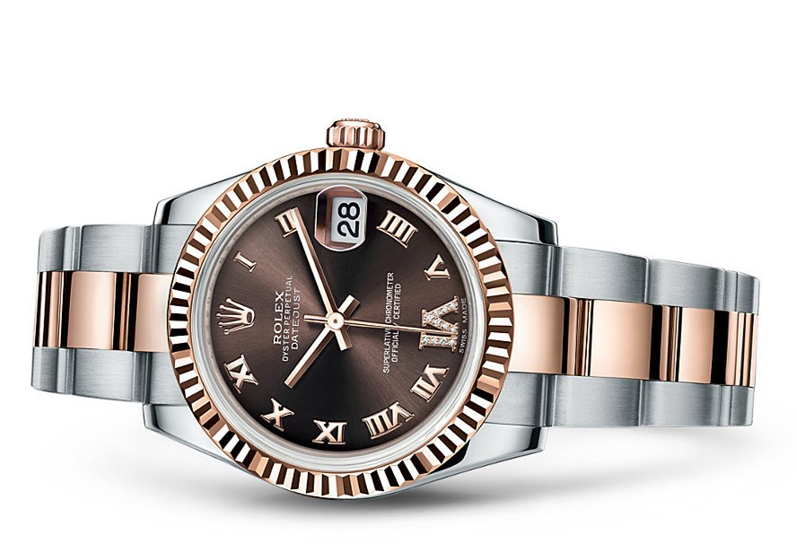 rolex datejust brown