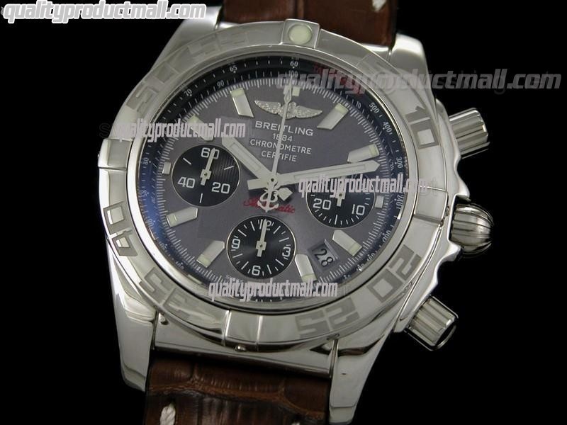 Breitling Chronomat B01 Chronograph-Grey Dial Index Hour Markers-Stainless Steel Bracelet