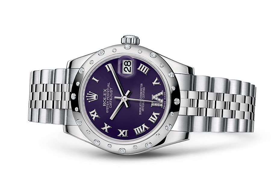 Rolex Datejust Ladies 178344-0002 Swiss Automatic Dark Purple Dial 31MM