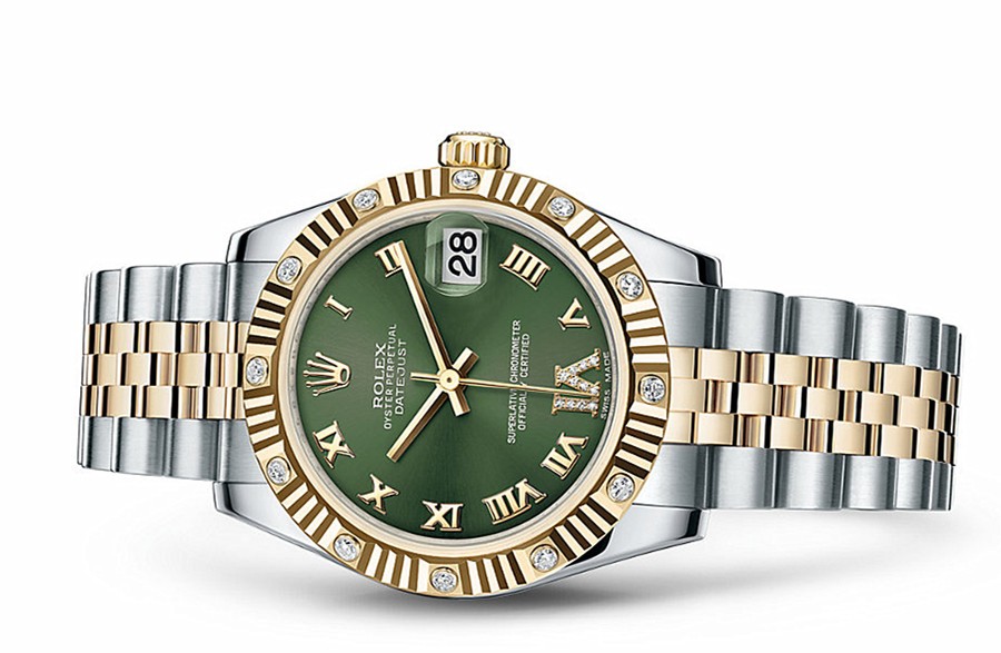 rolex green face womens