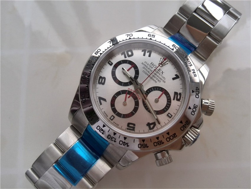 Rolex Daytona Swiss Chronograph-Siver-Gray Dial-Red Chronograph-Stainless Steel Oyster Bracelet