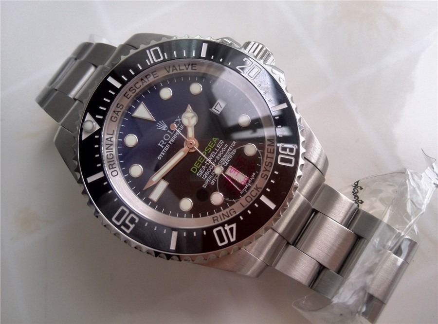 Rolex Sea Dweller DeepSea Automatic Watch-Blue and Black Dial White Dot Markers-Stainless Steel Oyster Bracelet 