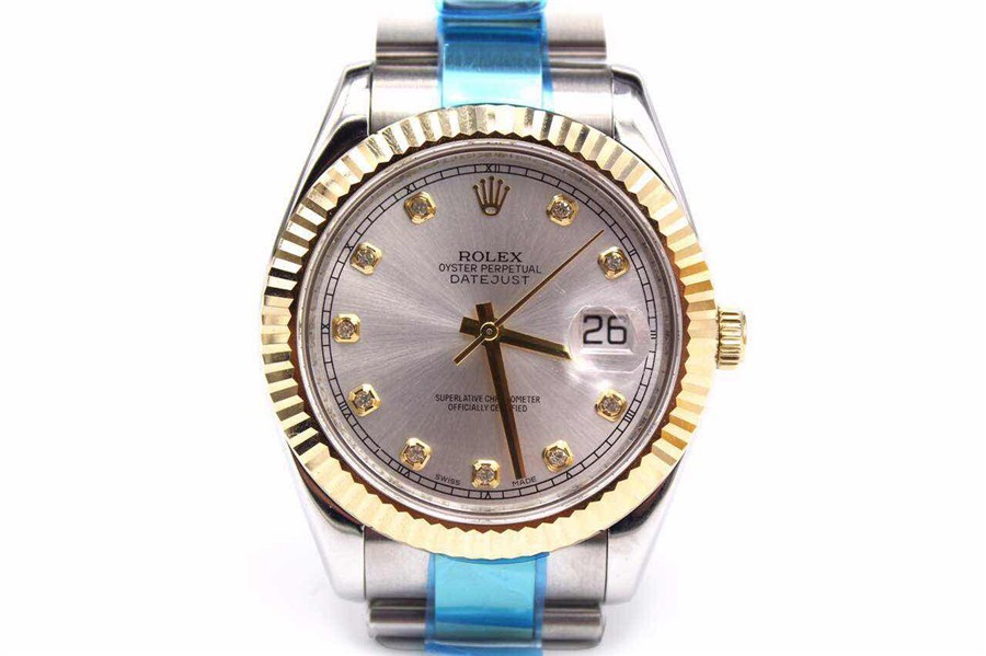Rolex Datejust Automatic Watch Gray Dial Bi Tone Bracelet