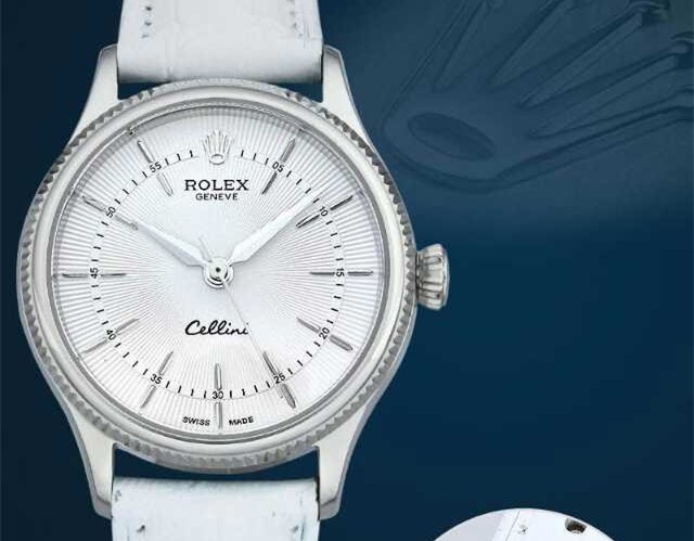 Rolex Cellini Swiss eta 2824 Automatic Women Watch-White Dial White Leather Bracelet