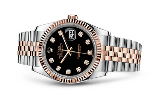 rolex datejust rose gold black dial