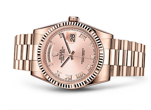 Rolex Day-Date Swiss Automatic Watch Rose Gold Dial 36MM