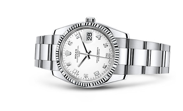 Rolex Oyster Perpetual Date Swiss Automatic Watch 34mm White Dial