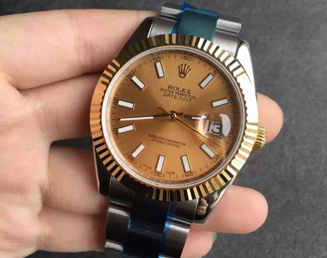 rolex datejust gold face