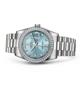 Rolex Day-Date 118346 Swiss Automatic Watch Ice-Blue Dial 36MM