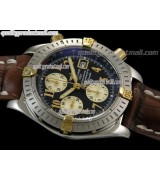 Breitling Choromat Evoluliton V3 Chronograh - Black Dial - Bi Tone - Brown Leather Strap - Numerals