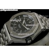 Audemars Piguet Royal Oak Chronograph-Black Checkered Dial Numeral Hour Markers-Stainless Steel Strap