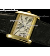Cartier Dividan Mid Sized Swiss ETA 2617 Automatic Watch - Yellow Gold
