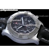 Breitling Skyland Avenger Chronograph-Grey Dial Grey Subdials-Black Leather Bracelet