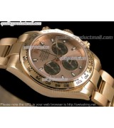 Rolex Daytona Swiss Chronograph 18k Rose Gold-Pink Gold Dial 3 Functional Sub Dial-Stainless Steel Strap