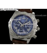 Breitling Chronomat B01 Chronograph-Blue Dial Roman Numeral Markers-Stainless Steel Bracelet