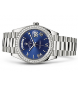 Rolex Day-Date 228349 Swiss Automatic Watch Blue Dial Diamonds Bezel 40MM