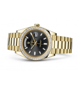 Rolex Day-Date 228398TBR Swiss Automatic Watch Black Dial Presidential Bracelet 40MM