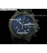 Breitling Navitimer Avenger Skyland Chronograph-Black Dial Embossed Numeral Markers-Black Rubber Strap