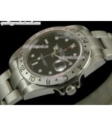Rolex Explorer II GMT Hour Adjust-Black Dial White Dot markers-Stainless Steel Oyster Strap