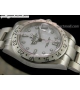 Rolex Explorer II 40MM Swiss GMT Hour Automatic Watch-White Dial White Dot markers-Stainless Steel Oyster Bracelet