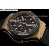 Hublot Big Bang Evolution Ultimate Chronograph 18k Rose Gold-Matt Black Dial Lumed Steel Markers-Black Leather Strap
