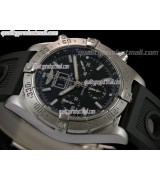 Breitling Avenger Blackbird Big Date Chronograph-Black Dial Black Subdials-Black Ocean Diver Rubber Strap