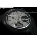 Tag Heuer Pendulum Handwound Watch-White Dial Silver Stick Markers-Black Rubber strap 