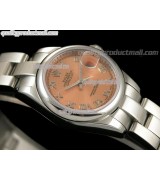 Rolex Datejust 25MM Swiss ETA Automatic Watch-Salmon Dial Roman Numeral Markers-Stainless Steel Oyster Bracelet 