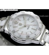 Tag Heuer Formula 1 Ladies Swiss Quartz Ceramic Watch-White Dial-White Ceramic Bezel 