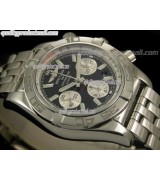 Breitling Chronomat B01 Chronograph-Black Dial Index Hour Markers-Stainless Steel Bracelet
