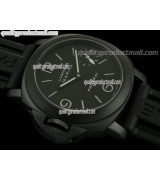 Panerai PAM005 Handwound Watch-Black Dial/Subdials-Black Rubber Strap