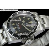 Rolex Sea Dweller Vintage 1665 Double RED Automatic Watch-Black Dial Dot Markers-Stainless Steel Oyster Bracelet