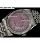 Rolex Datejust 36mm Swiss Automatic Watch-MOP Pink Dial Numeral Hour markers-Stainless Steel Jubilee Bracelet 