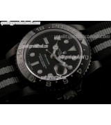 Rolex GMT II Pro Hunter Bi Tone Automatic Watch-Black dial  Large Dot Hour Markers-Nylon NATO Strap