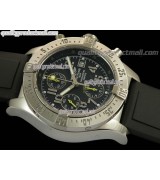 Breitling Skyland Avenger Chronograph-Grey Dial Grey Subdials Yellow needles-Diver's Rubber Strap