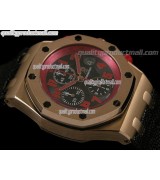 Audemars Piguet Royal Oak Marcus Limited Edition Chronograph 18K Rose Gold-Black Checkered Dial-Black Leatherr Strap