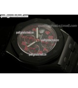 Audemars Piguet Royal  Las Vegas Strip Limited Edition Chronograph-Black Checkered Dial-PVD-Black Leather Strap