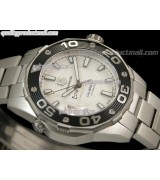 Tag Heuer Aquaracer 500M Calibre 5 Automatic Watch-White Dial-Stainless Steel bracelet 