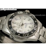 Tag Heuer Aquaracer Swiss Quartz Ladies Watch-MOP White Dial-Brushed Finish SS Link Bracelet