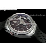 Tag Heuer Grand Carrera Calibre 36 Chronograph-Brown dial Sucken Steel Subdials-Black Rubber Bracelet 