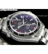Omega Sea-Master Automatic-Black Dial Black Bezel-Lumed Stick Markers-Brushed Stainless Steel Strap